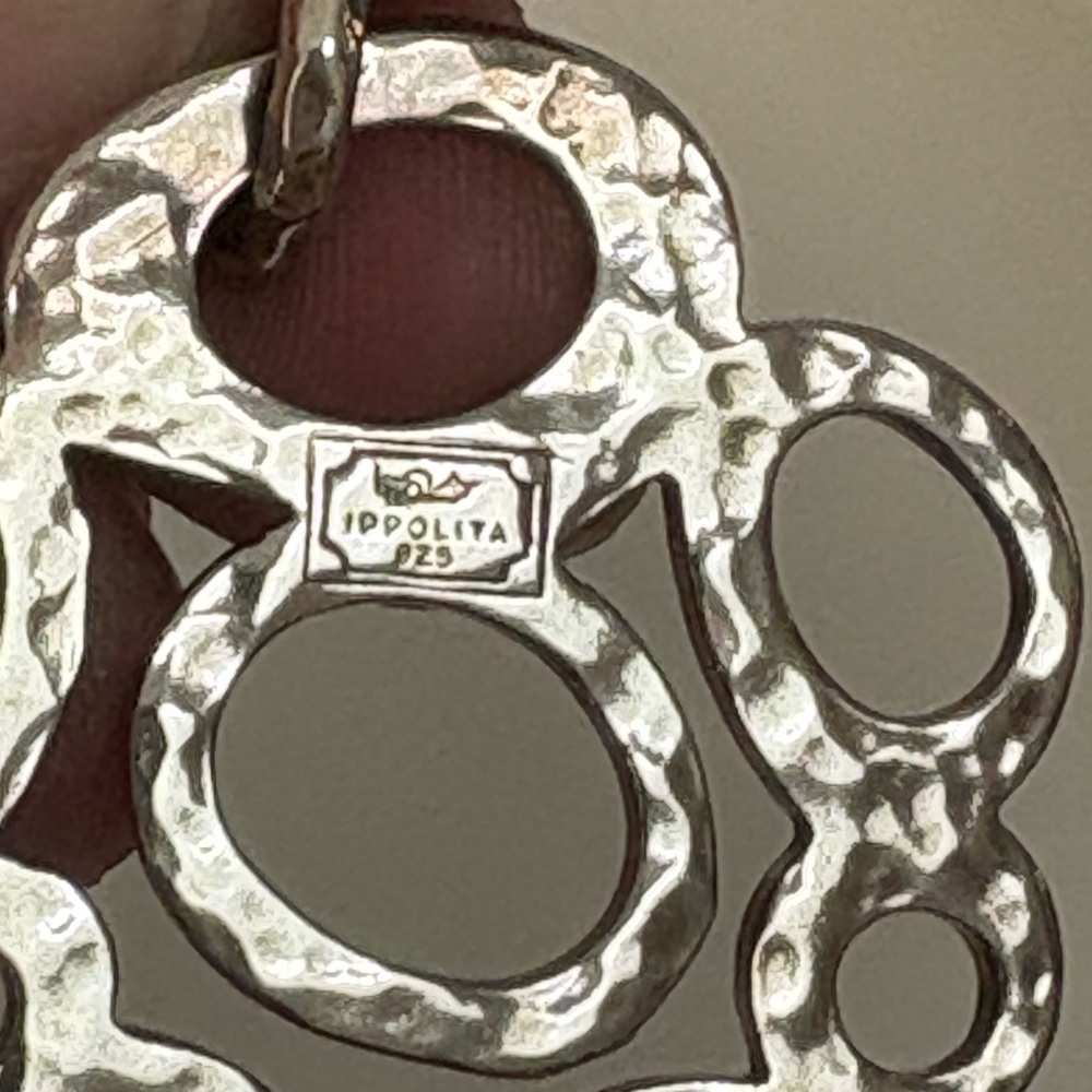 Ippolita Sterling silver 925 pendant & clasp with black silk braided cord. - Picture 2 of 10